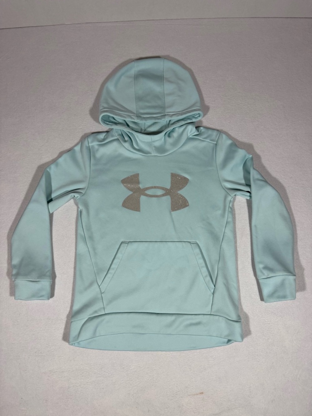 Under Armour Light Blue Hoodie with Silver Logo